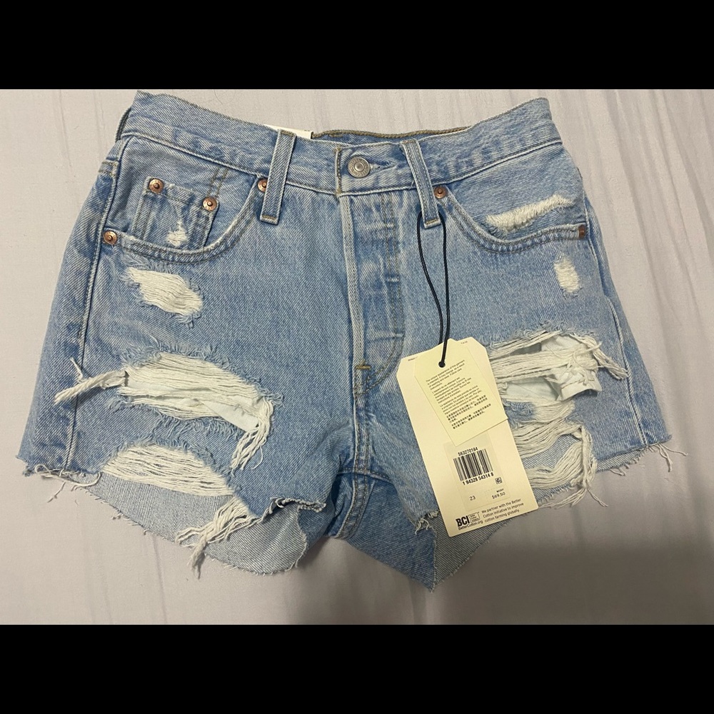 Brand new Levi 501 high waisted shorts
